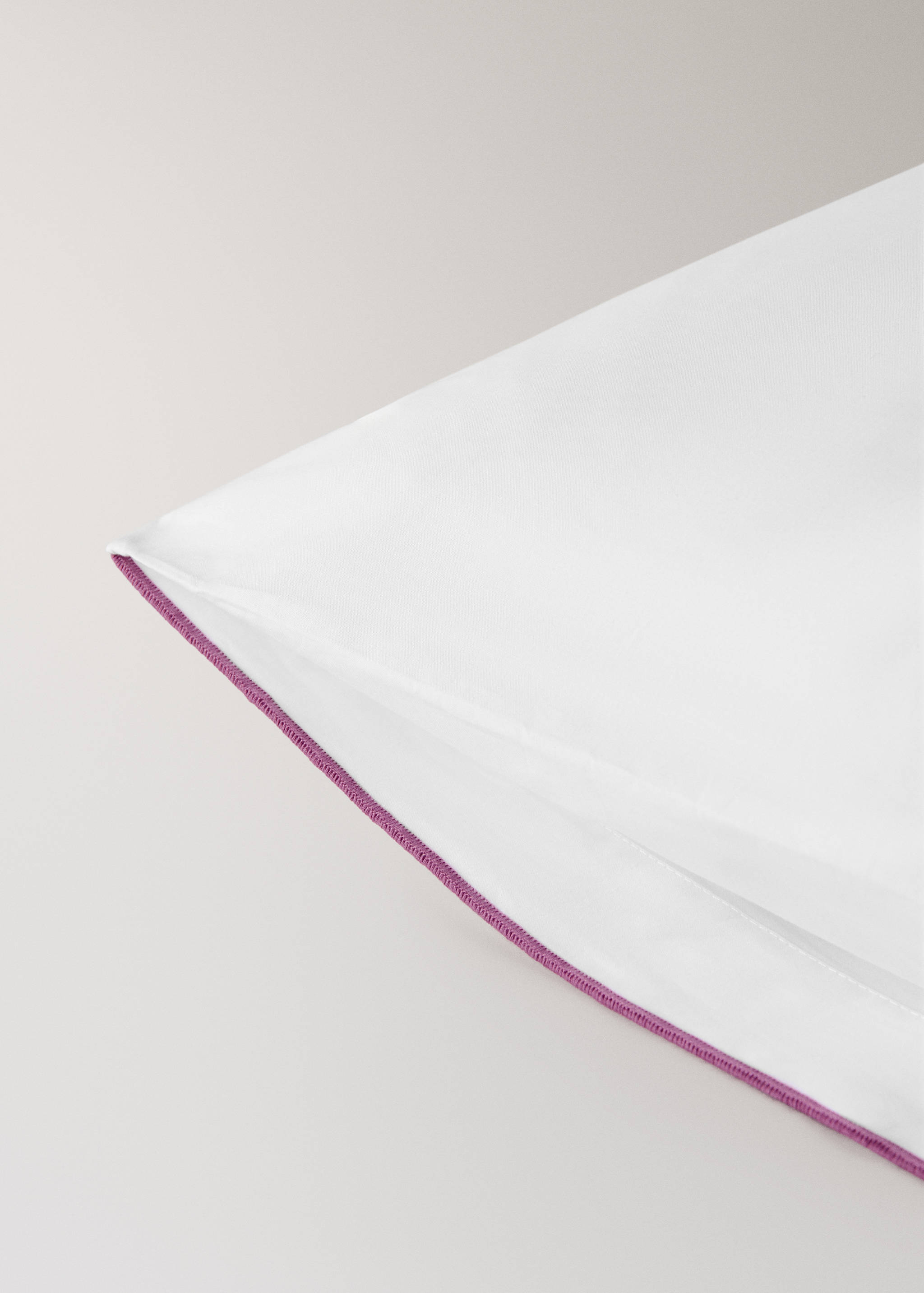 Zwei Kissenbezüge aus Baumwollperkal, 200 Fäden, Overlock-Kontrast, 50x75 cm - Detail des Artikels 2