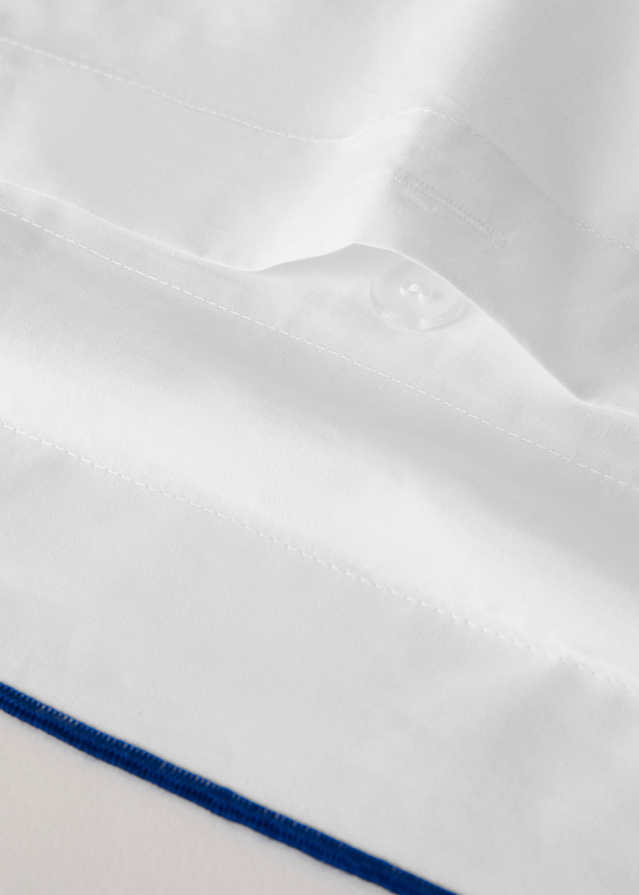 Percale katoenen dekbedovertrek 200 thread count overlock contrast bed 90 cm - Detail van het artikel 1