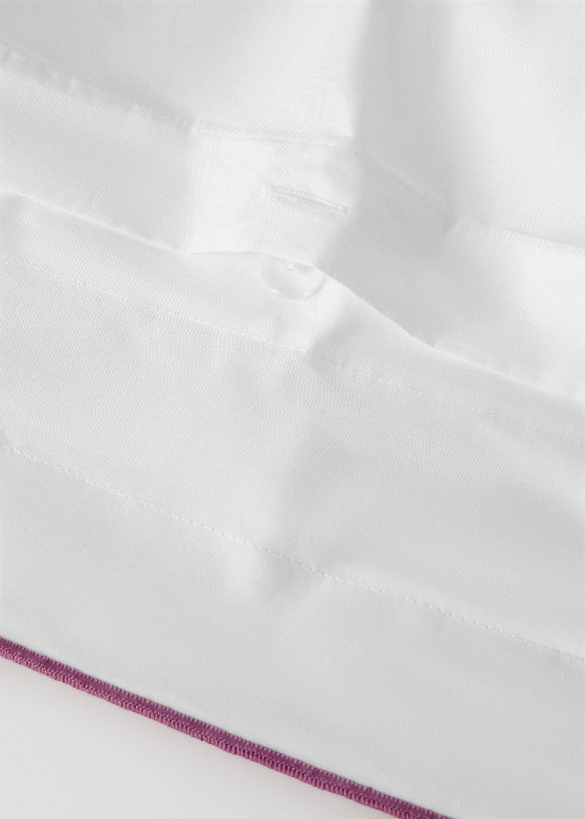 200-thread count percale cotton duvet cover with contrasting overlock for 90 cm bed - Details of the article 1, Medium Pink. Ref: 27015982-00.