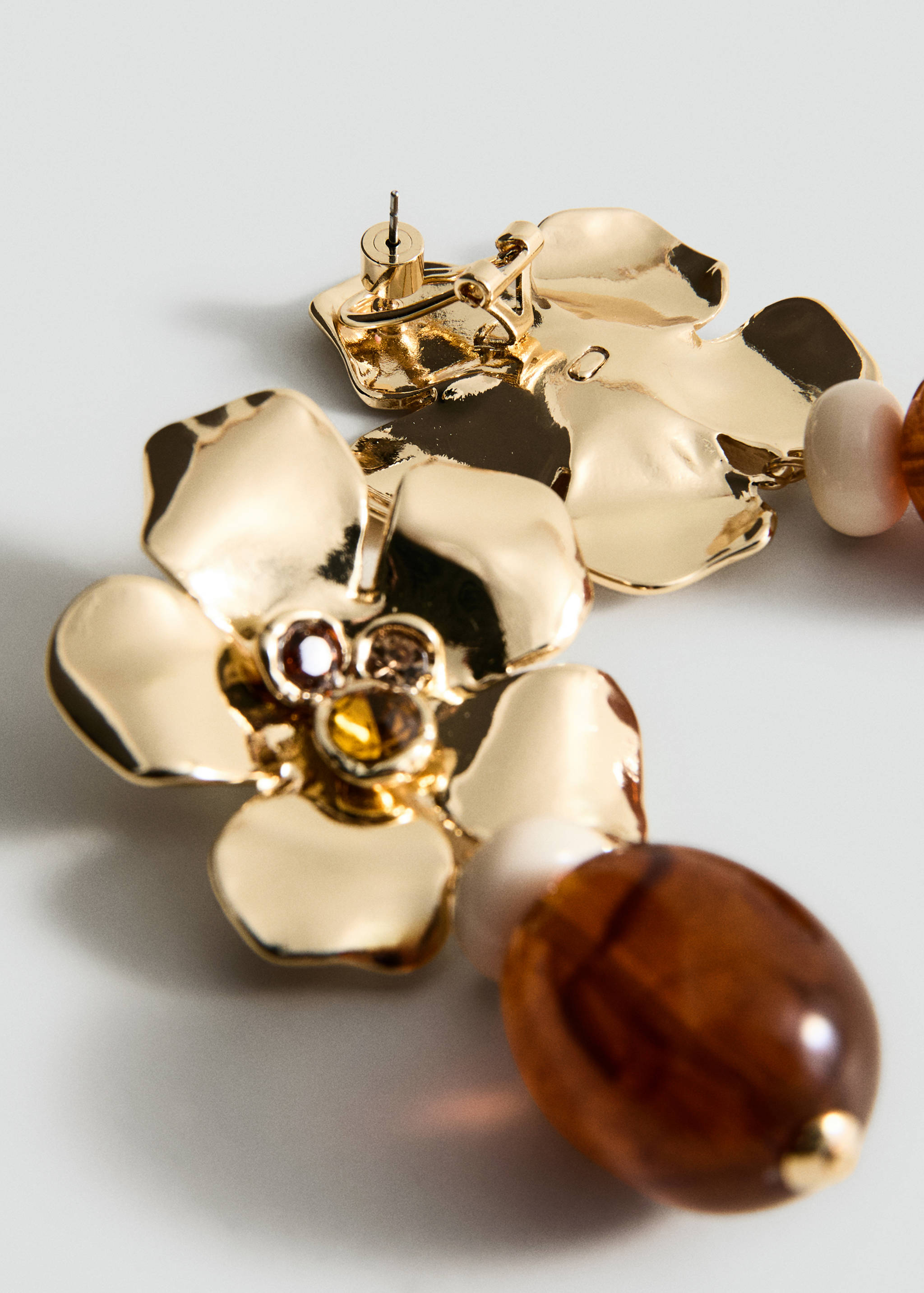 Boucles d'oreilles pendantes fleur - Détail de l'article 1