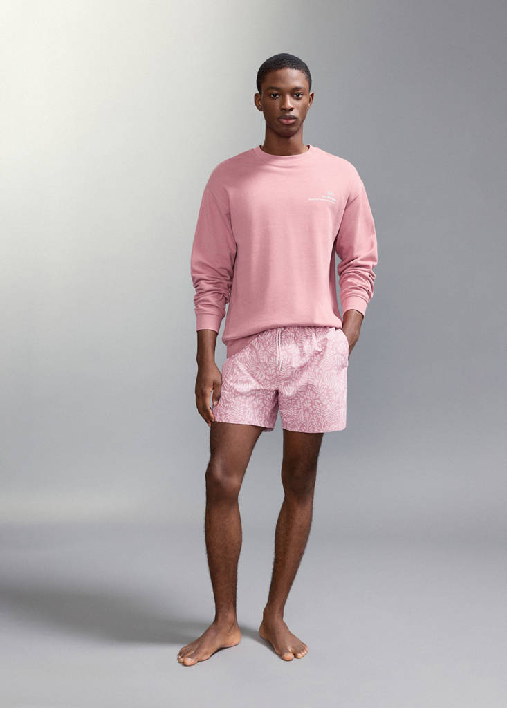 Printed swimming trunks — Pink