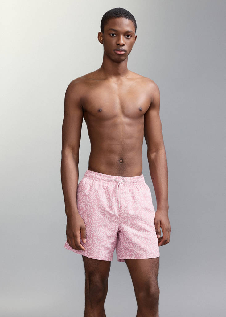 Printed swimming trunks — Pink