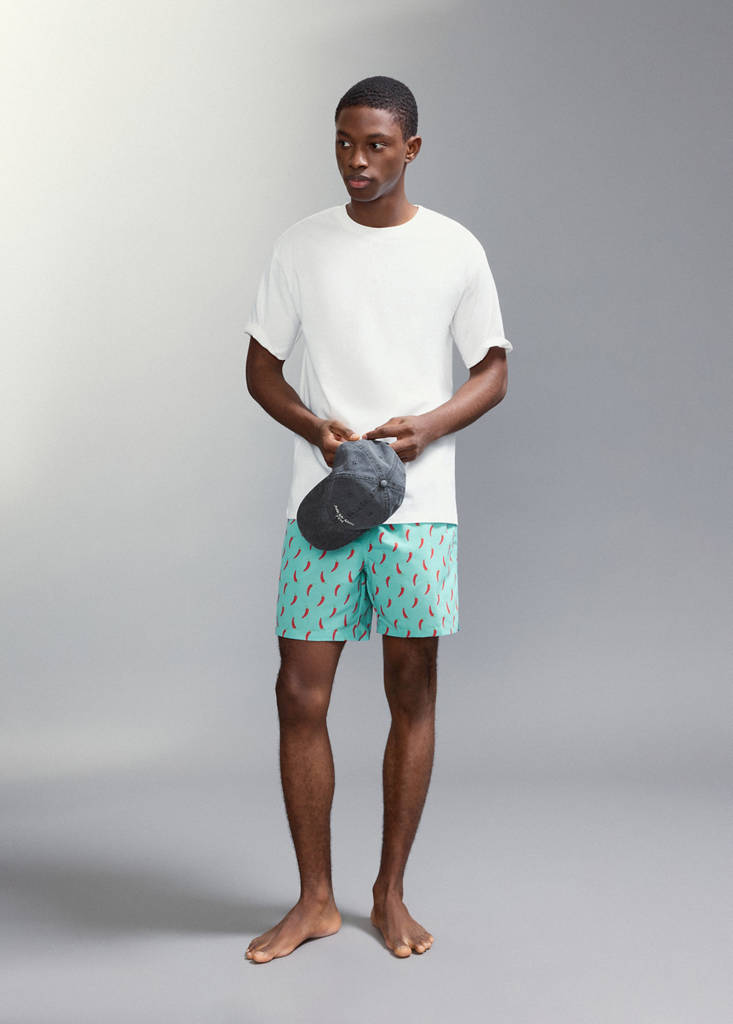 Printed swimming trunks — Green