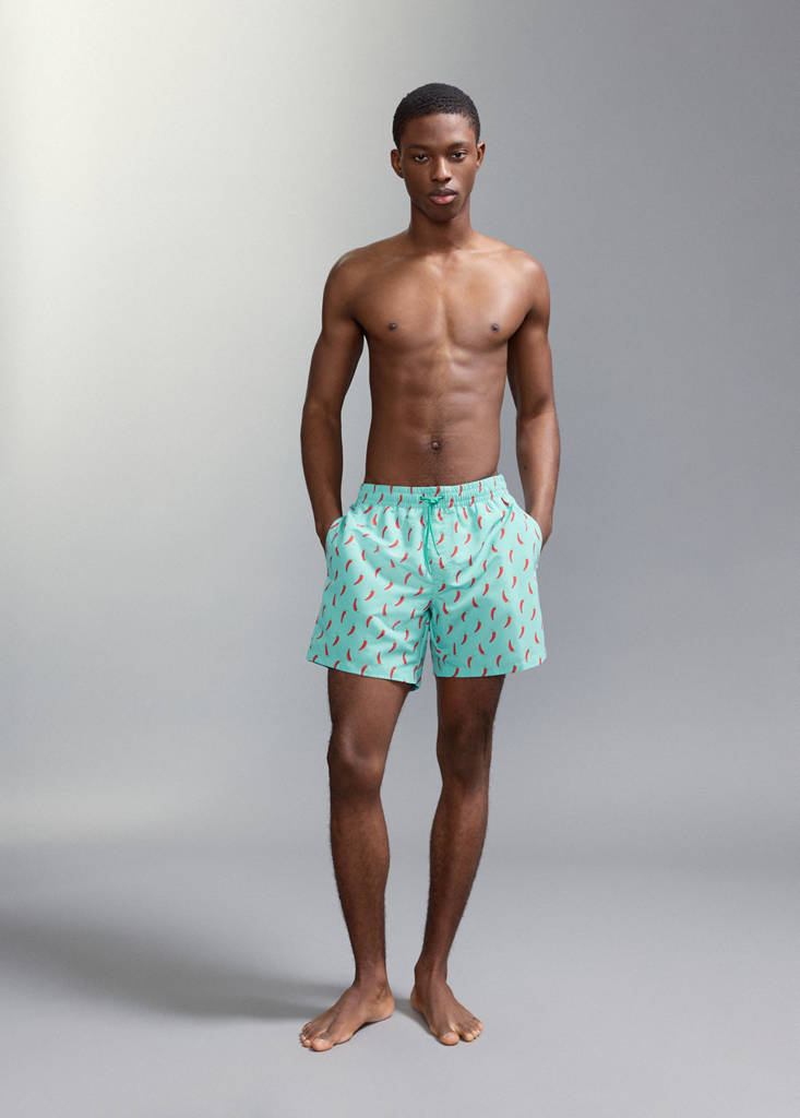Printed swimming trunks — Green