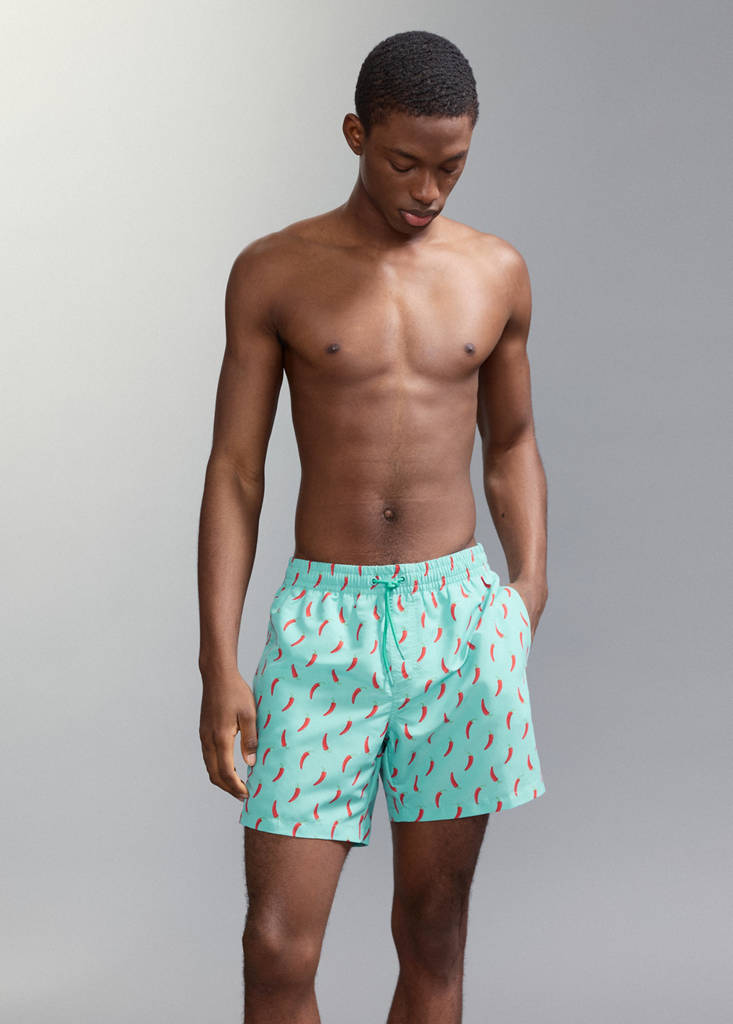 Printed swimming trunks — Green
