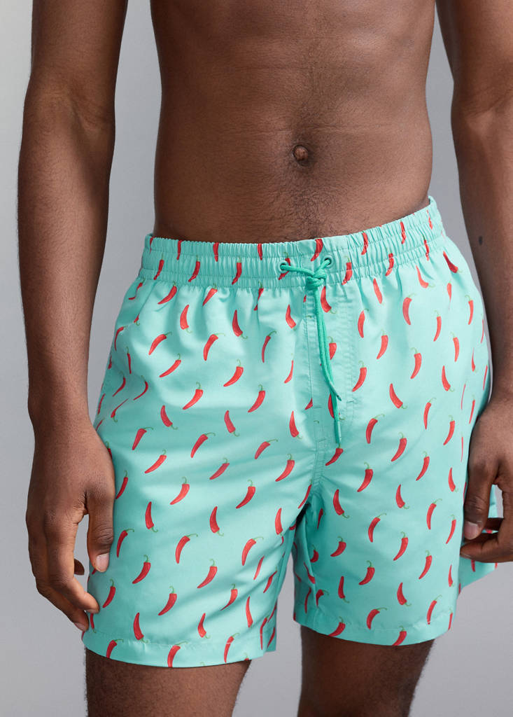Printed swimming trunks — Green