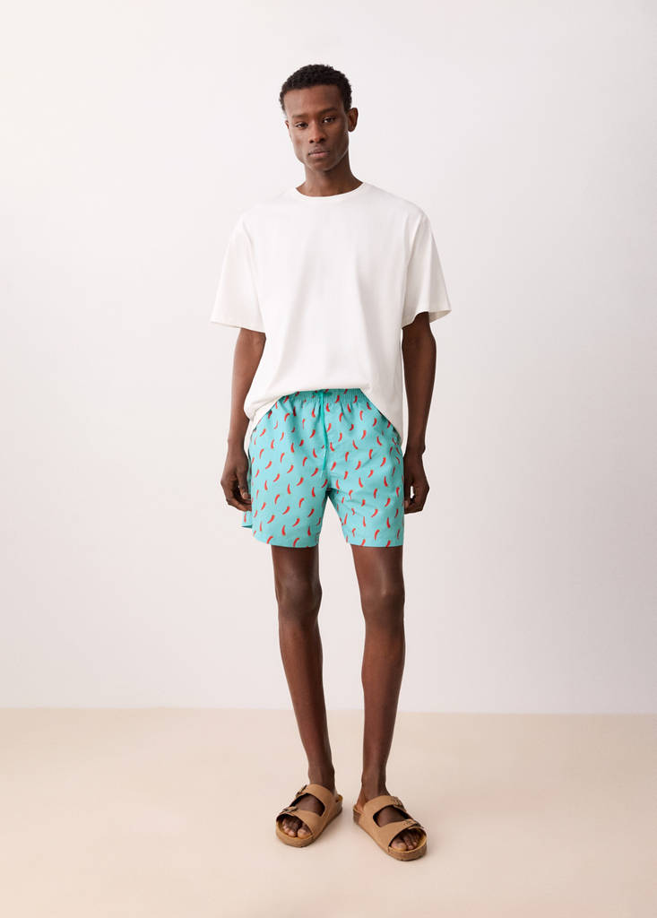 Printed swimming trunks — Green