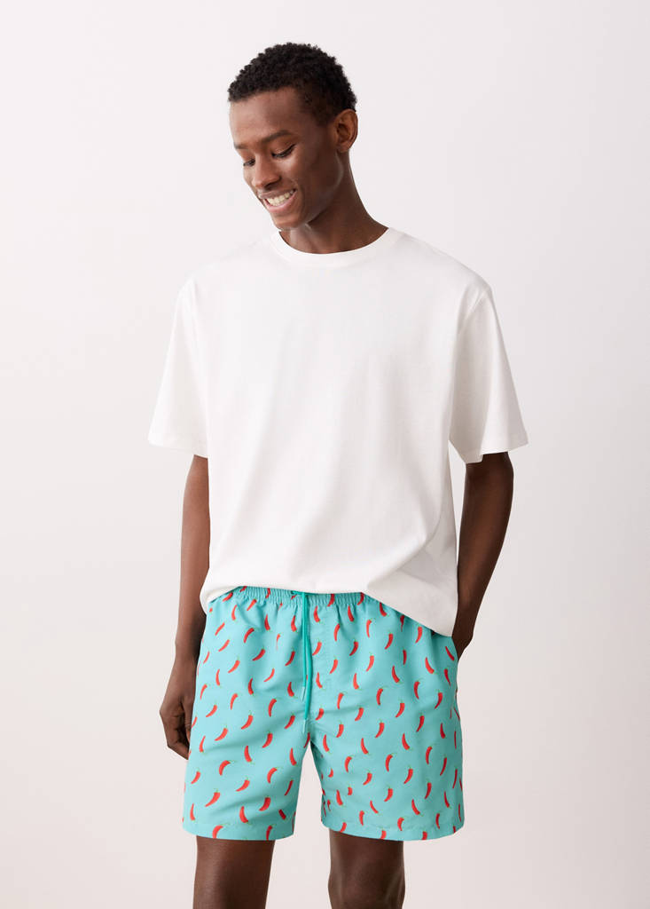 Printed swimming trunks — Green