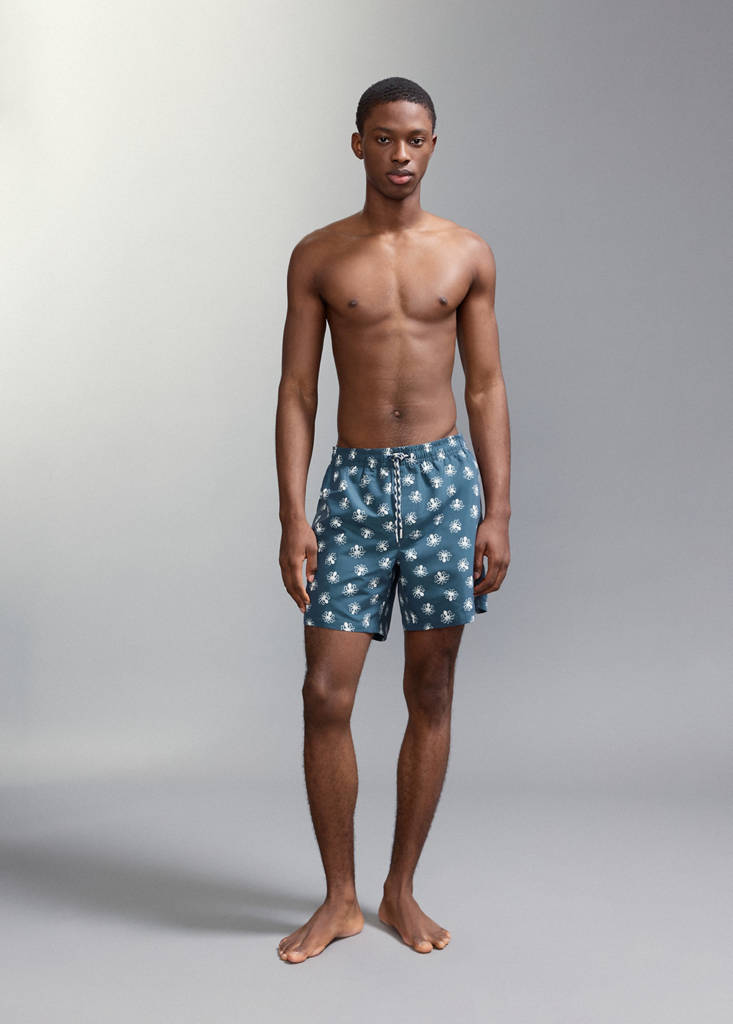 Octopus print swimsuit — Blue