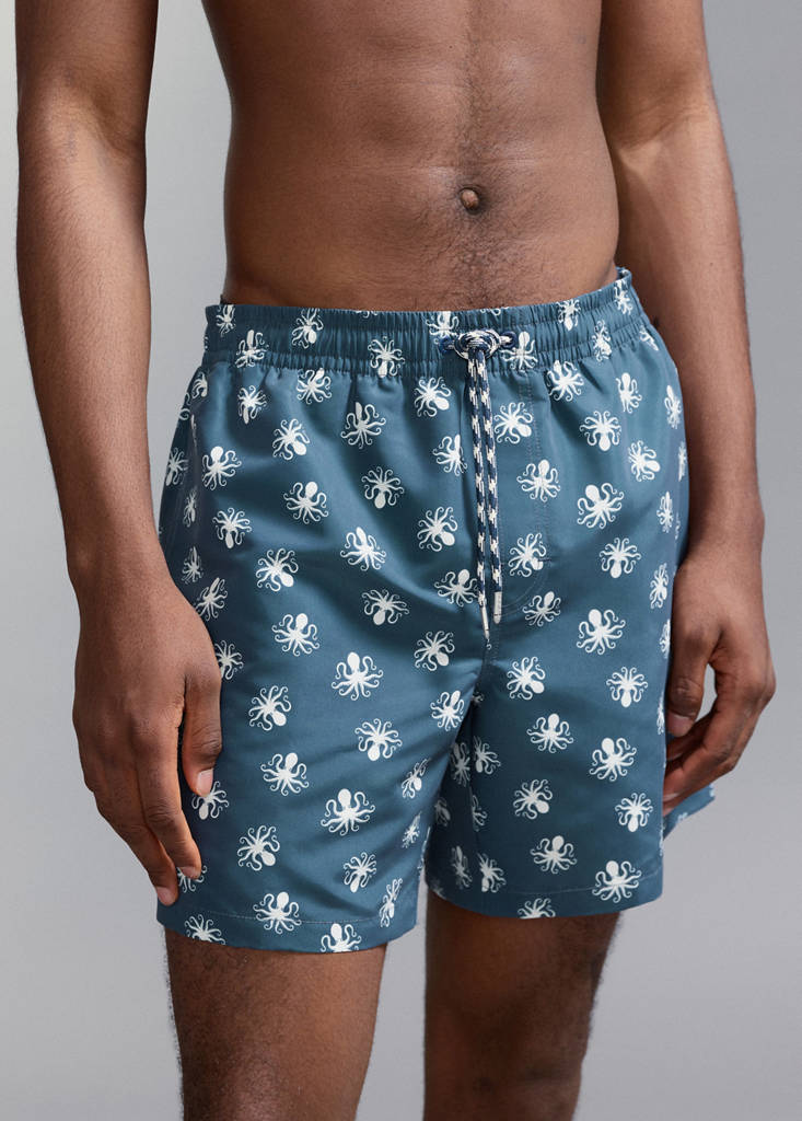 Octopus print swimsuit — Blue