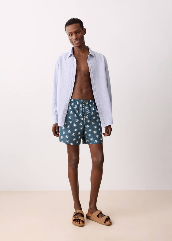 Octopus print swimsuit — Blue