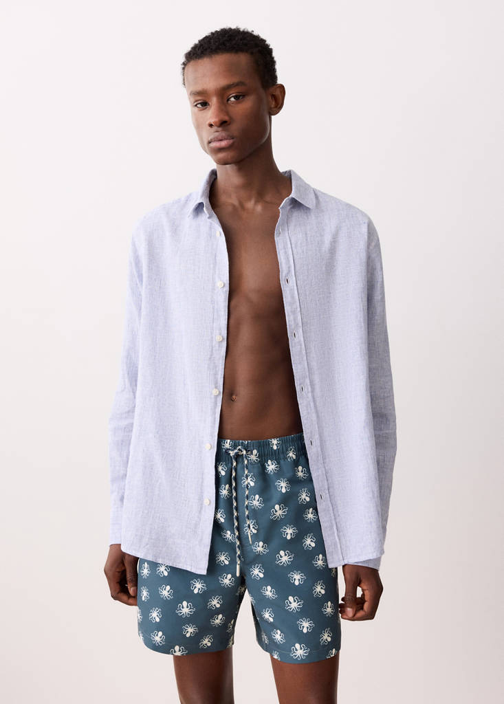 Octopus print swimsuit — Blue