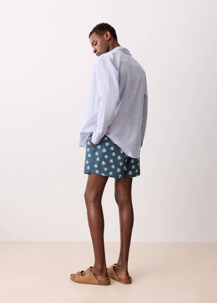 Octopus print swimsuit — Blue