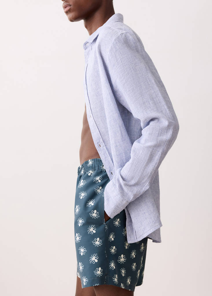 Octopus print swimsuit — Blue