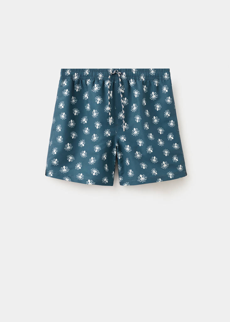 Octopus print swimsuit — Blue
