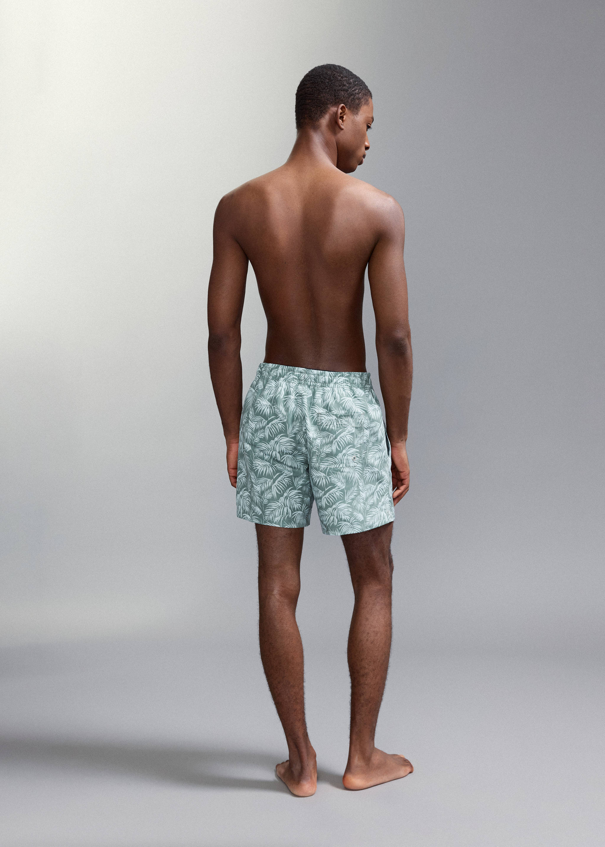 Купальник с принтованными пальмами - Обратная сторона изделия