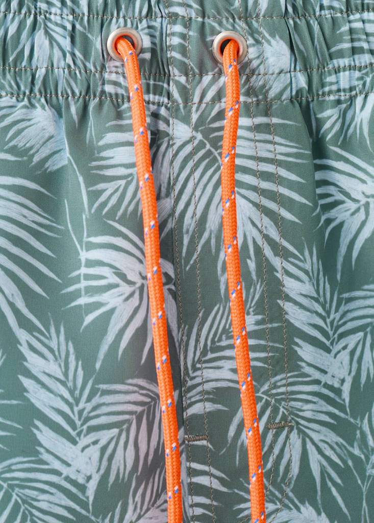 Palm trees print swimsuit trunks — Khaki