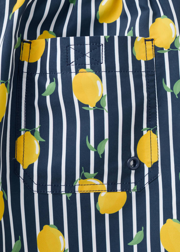 Lemon-print swimming trunks — Navy