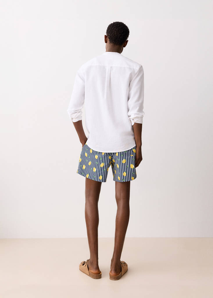 Lemon-print swimming trunks — Navy
