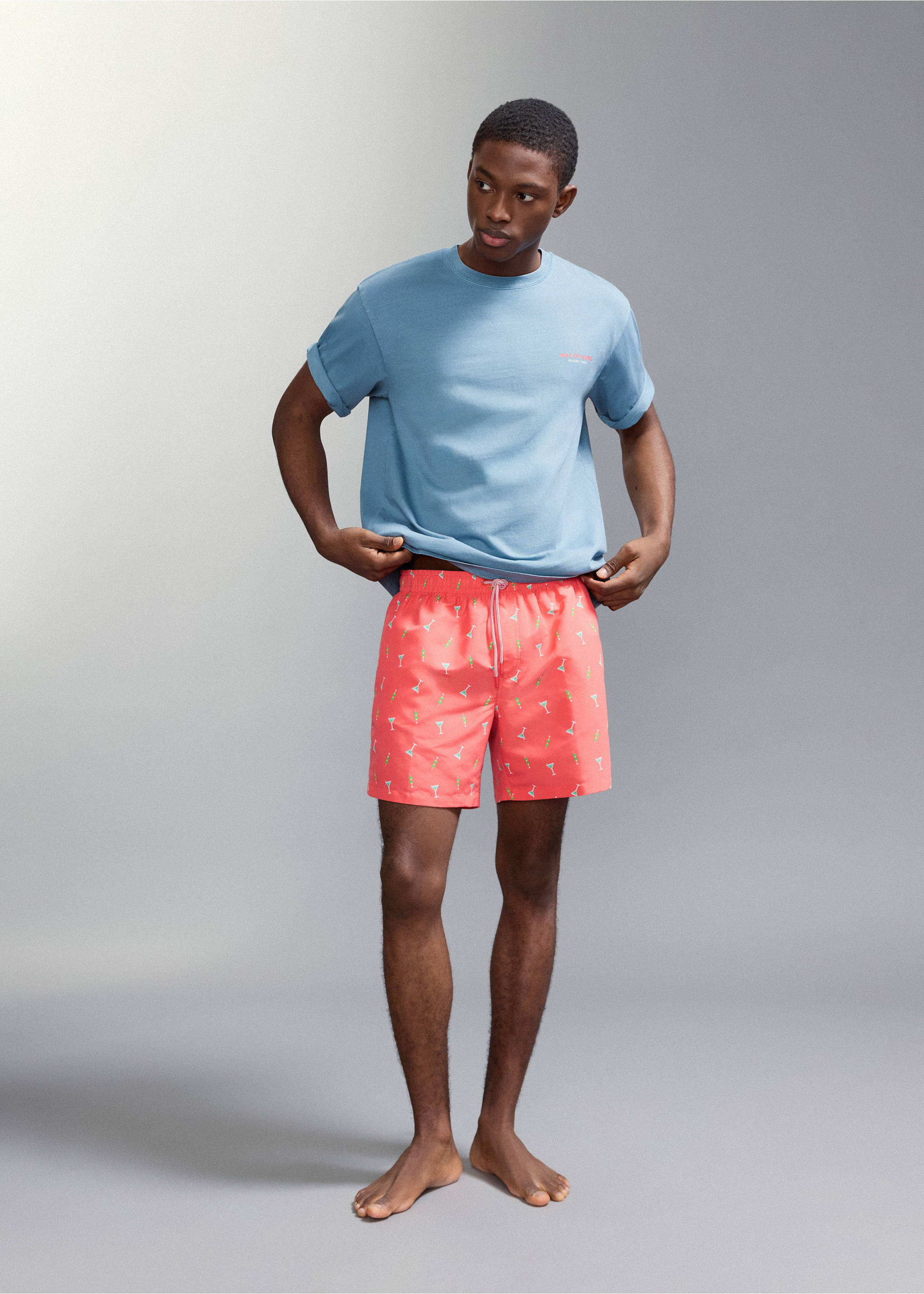 Bañador estampado - Plano general, Khaki. Ref: 27015998-00.