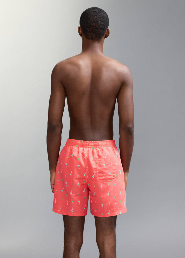 Printed swimming trunks — Khaki