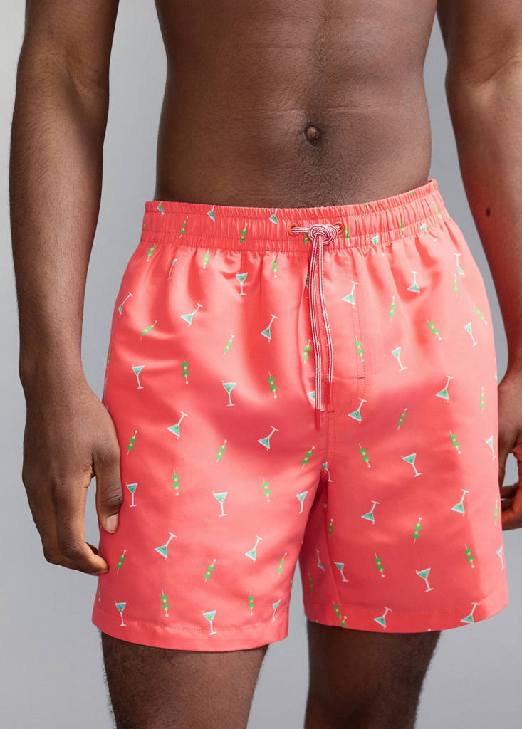 Printed swimming trunks — Khaki