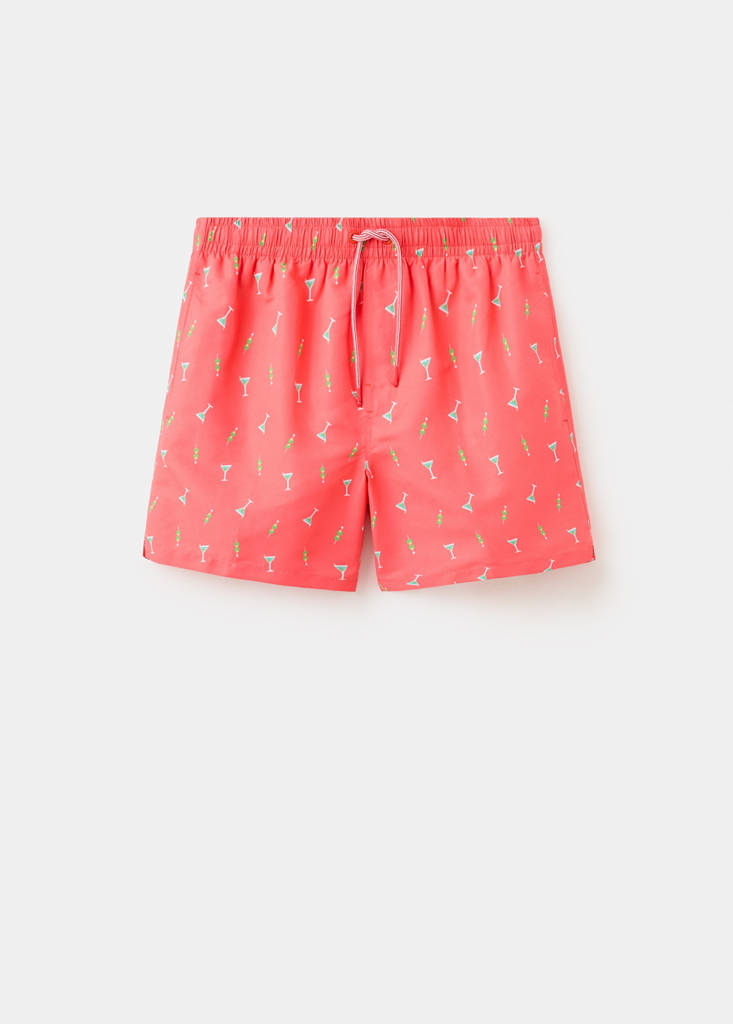 Printed swimming trunks — Khaki
