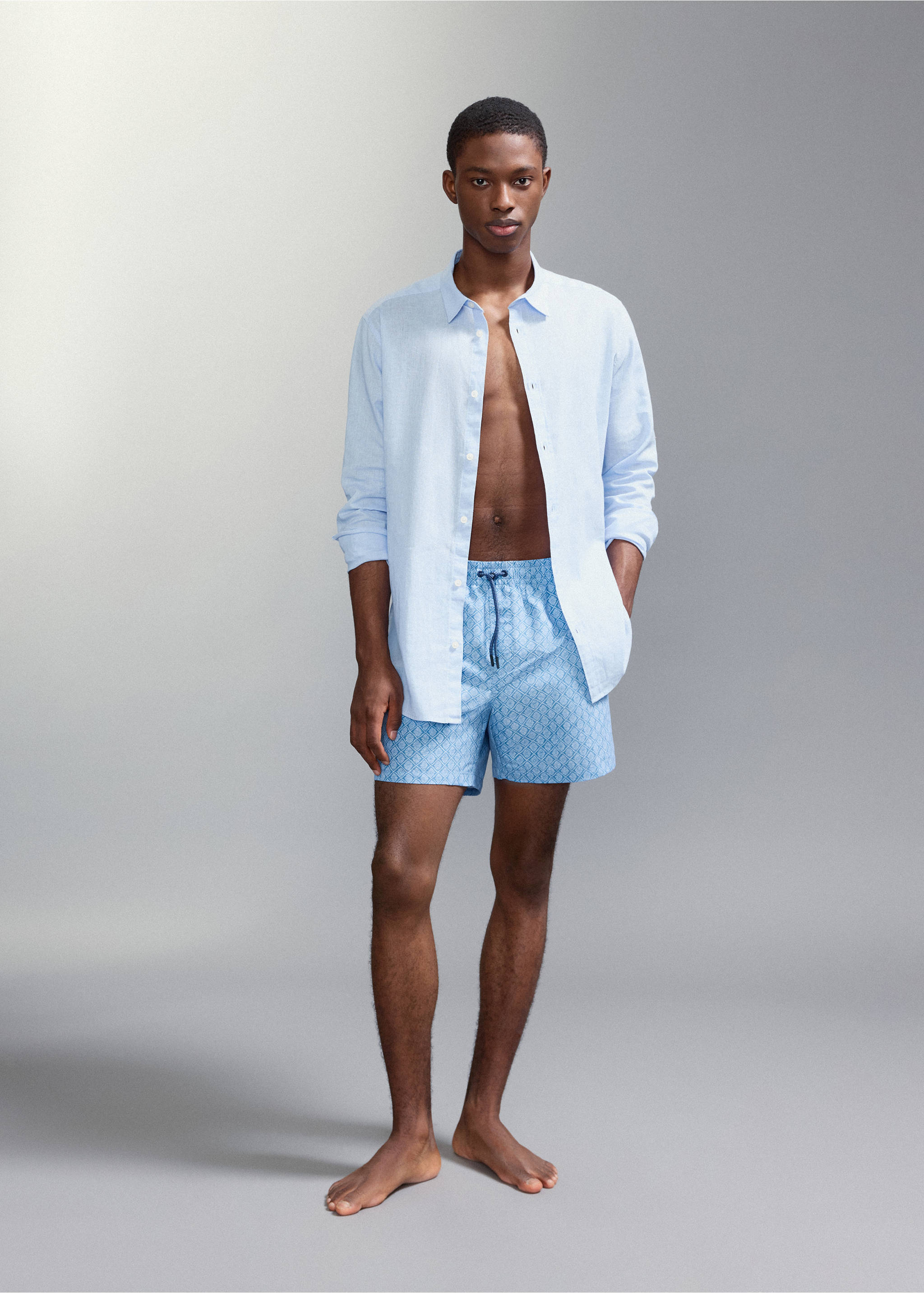 Floral print swimsuit - General plane, Blue. Ref: 27015999-00.