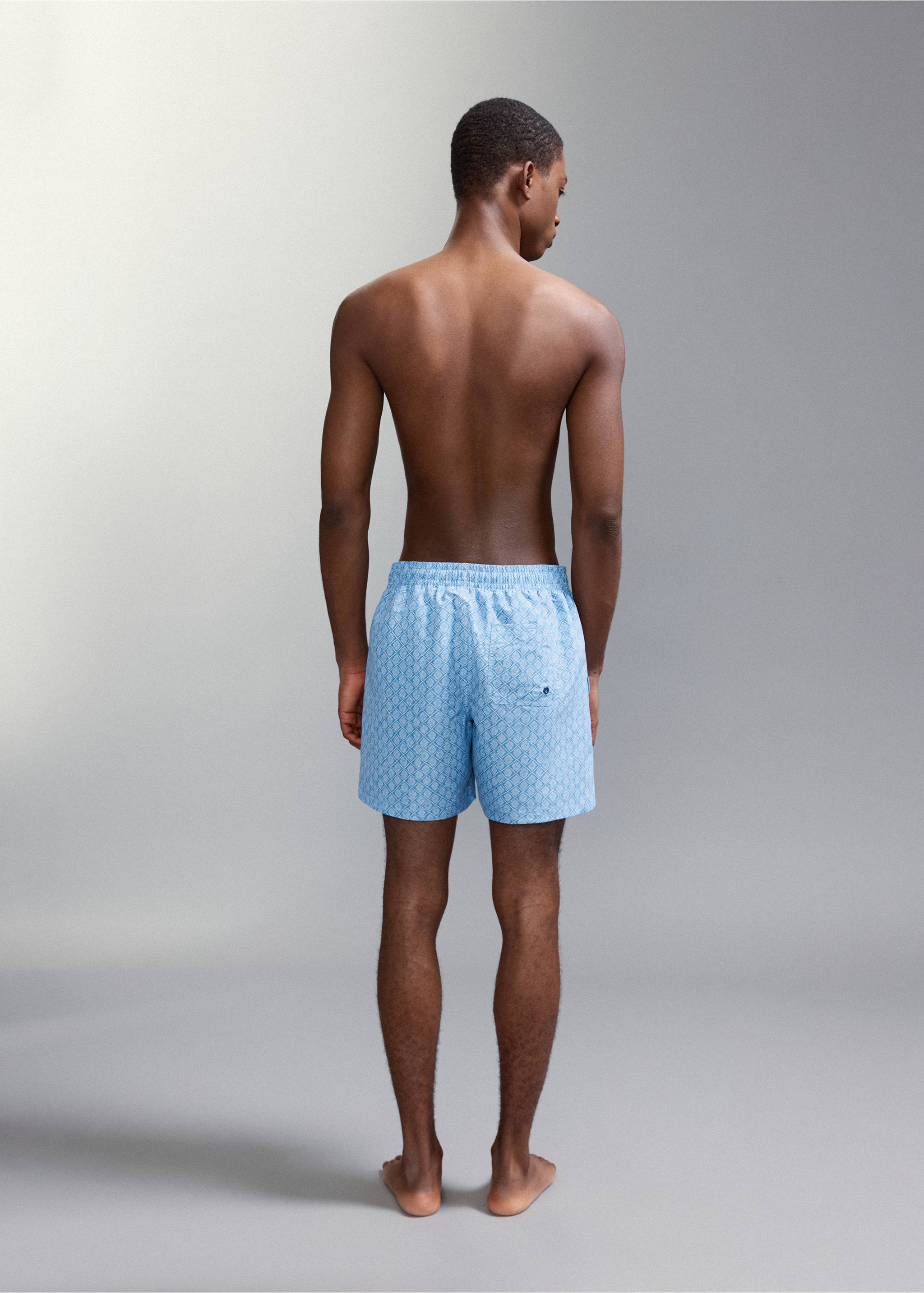 Floral print swimsuit - Reverse of the article, Blue. Ref: 27015999-00.