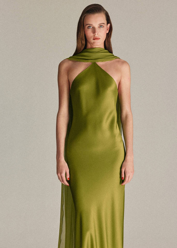 mango green dress linen mix short sleeve midi in emerald ensuring both comfort and style Mango asymmetric long sleeve maxi
