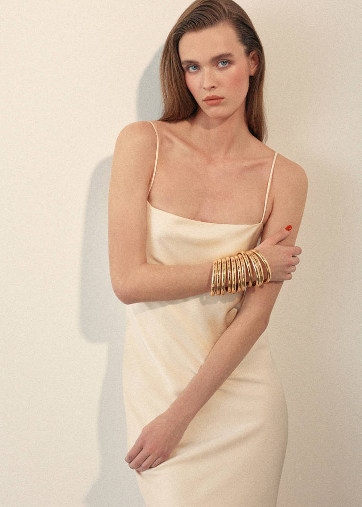 Long slip dress — Ecru