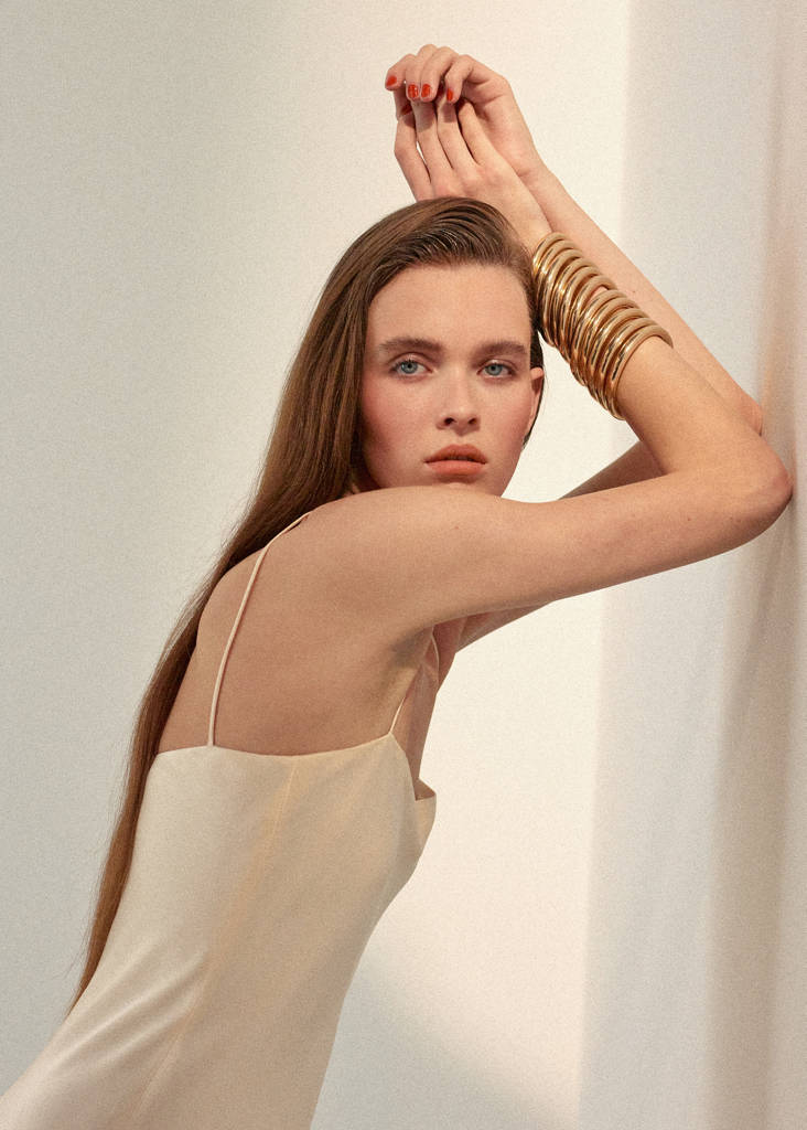 Long slip dress — Ecru
