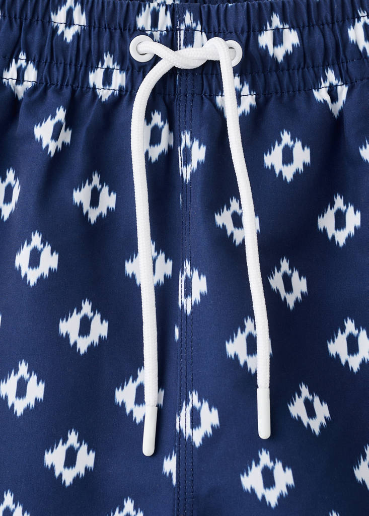 Geometric-print swimsuit — Indigo Blue