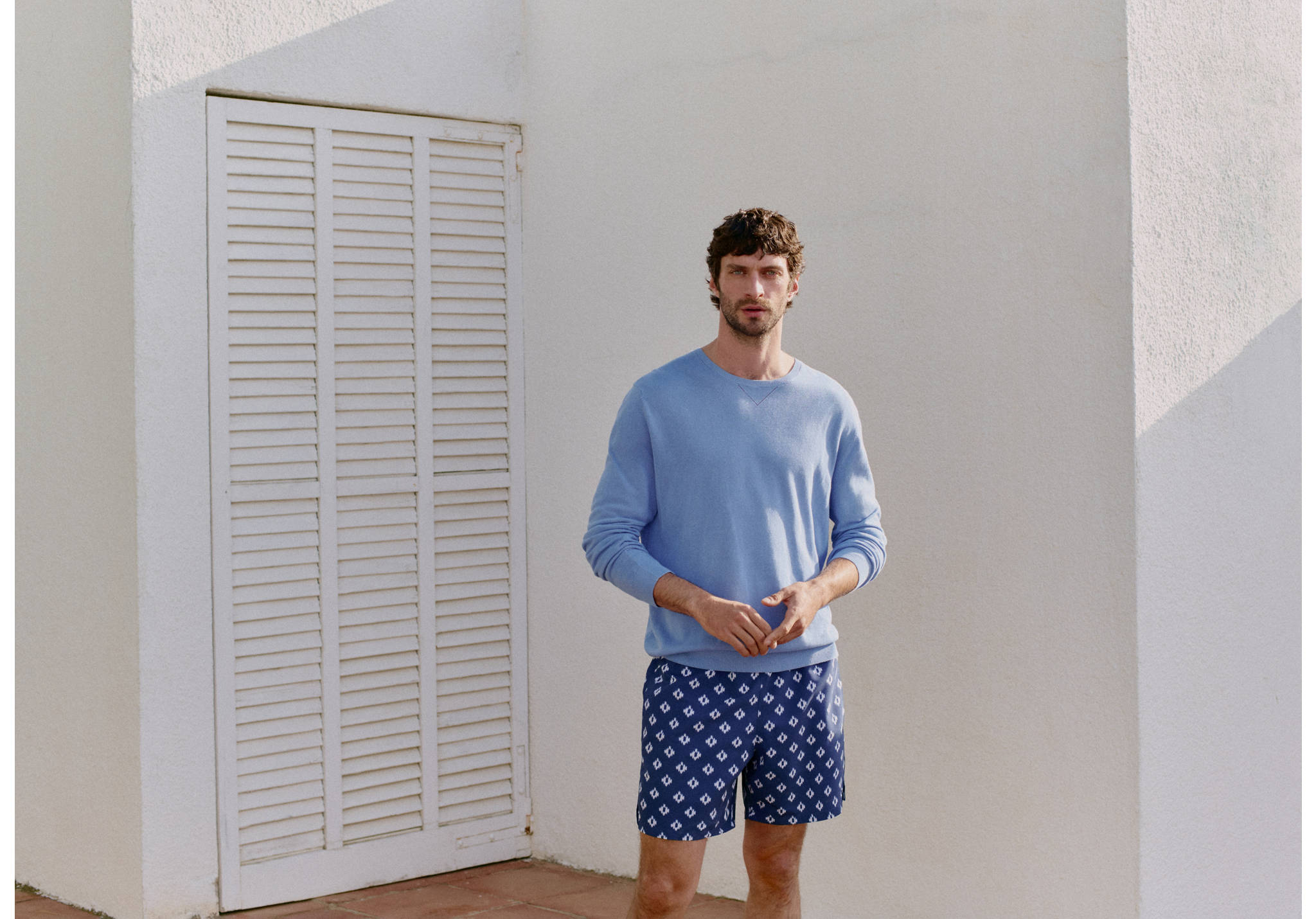 Geometric-print swimsuit - Panoramic plane