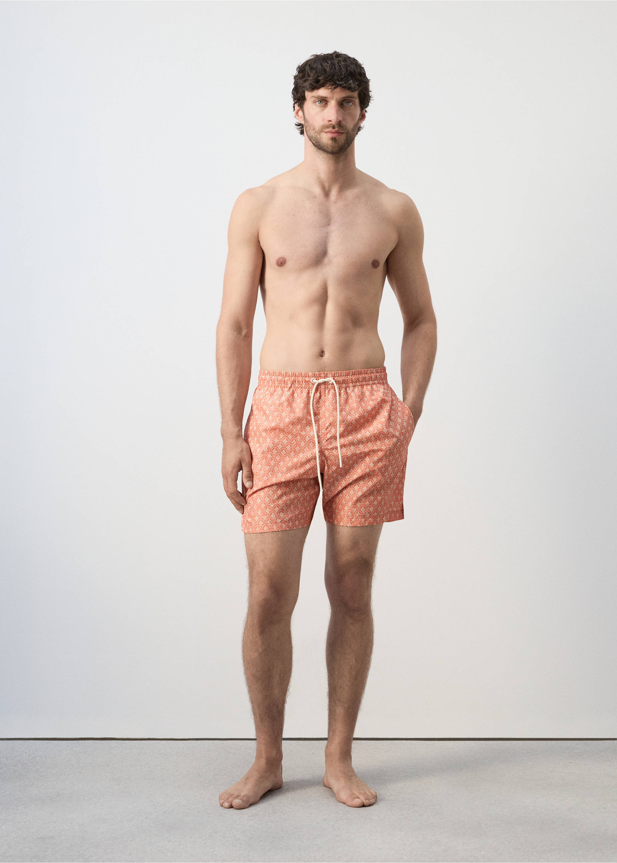 Swimming trunks geo - General plane, Salmon. Ref: 27016005-00.