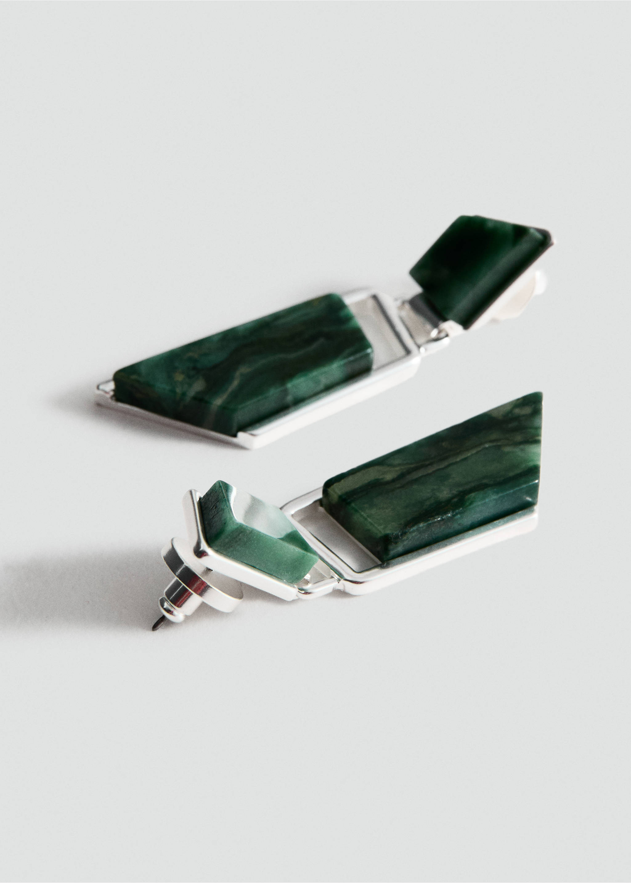 Semiprecious stone earrings - Medium plane, Silver. Ref: 27016006-00.