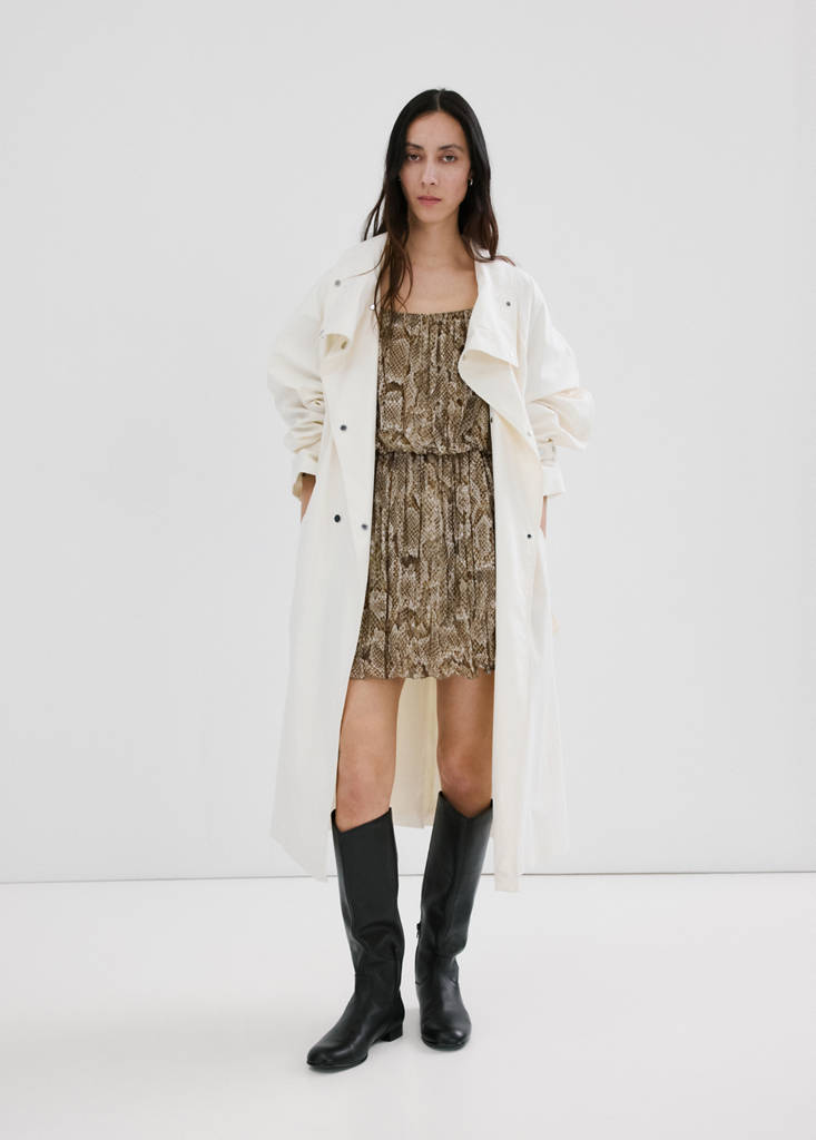 Flowy animal print dress — Khaki