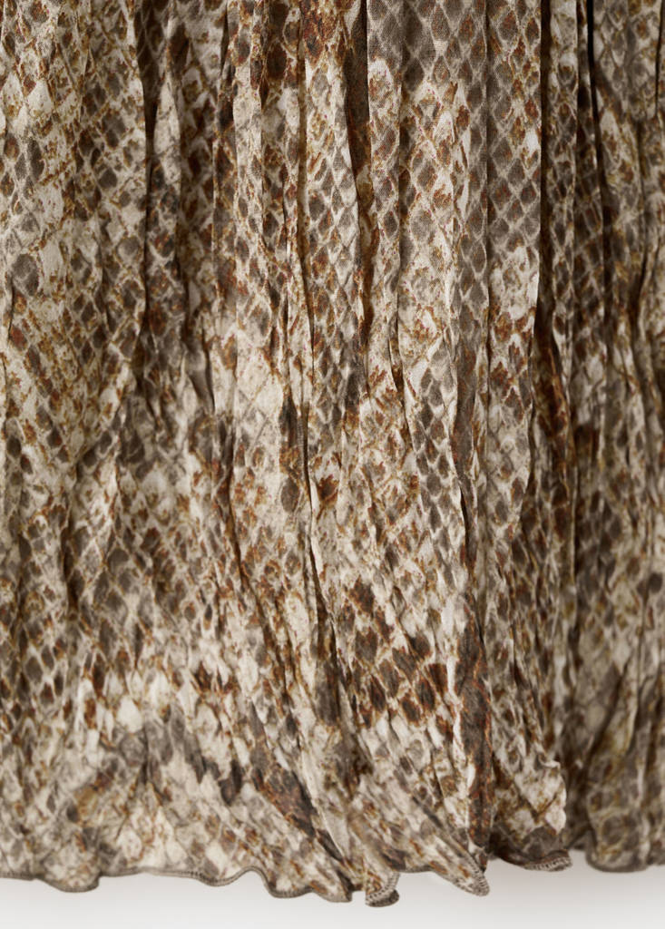 Flowy animal print dress — Khaki