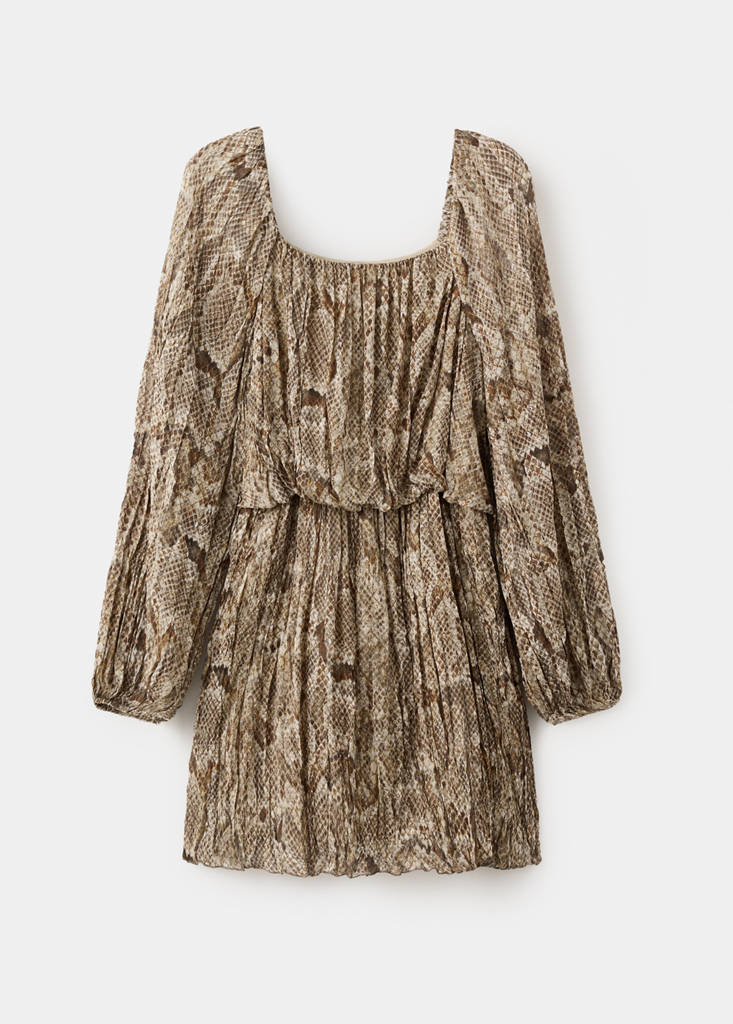 Flowy animal print dress — Khaki