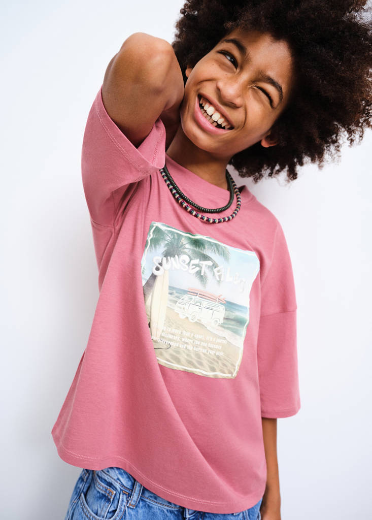 Camiseta oversize algodón estampada