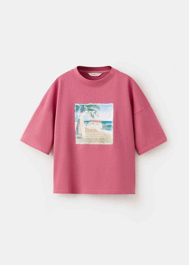 Printed oversized cotton T-shirt — Strawberry