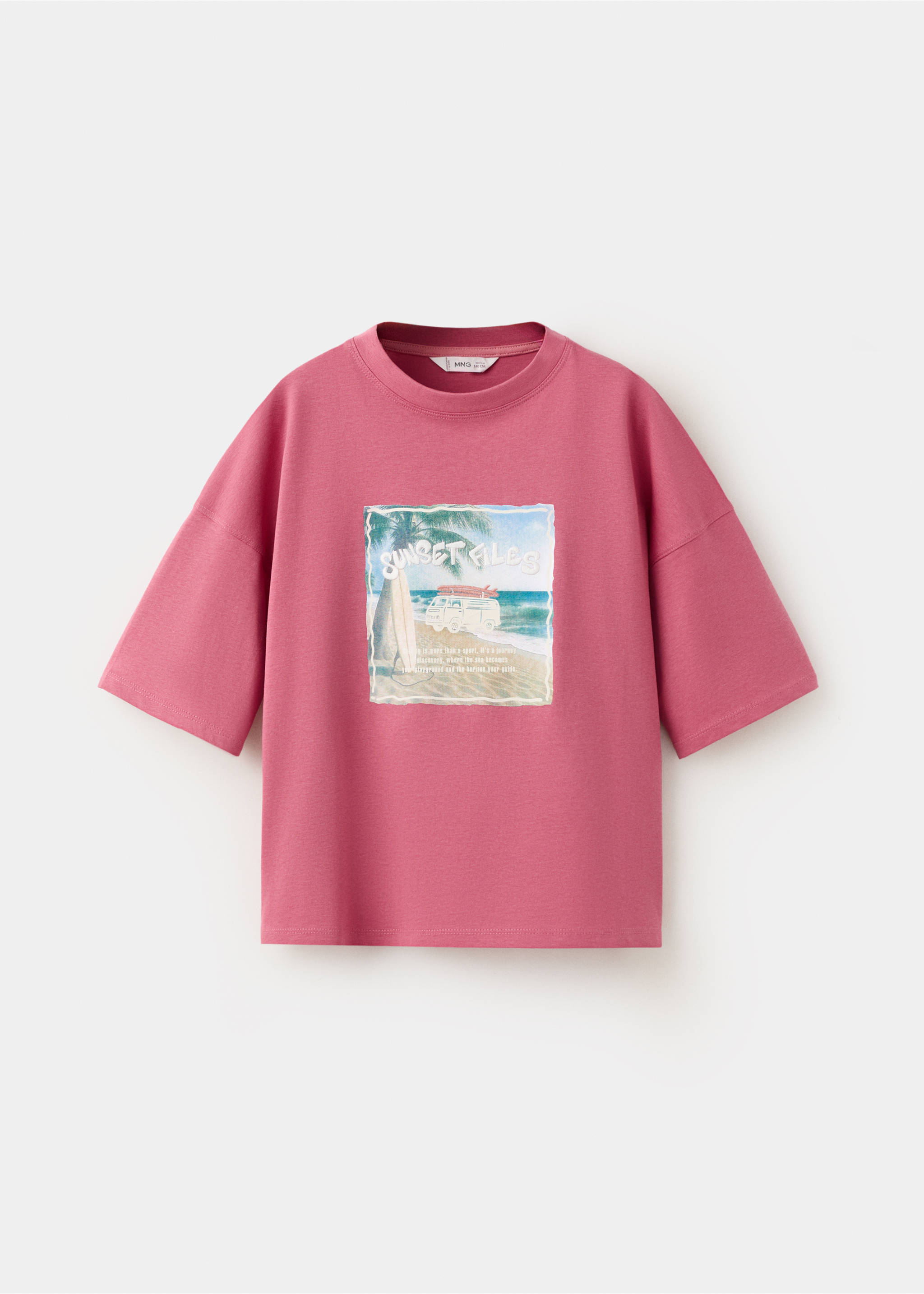 Printed oversized cotton T-shirt - Article without model, Strawberry. Ref: 27016342-00.