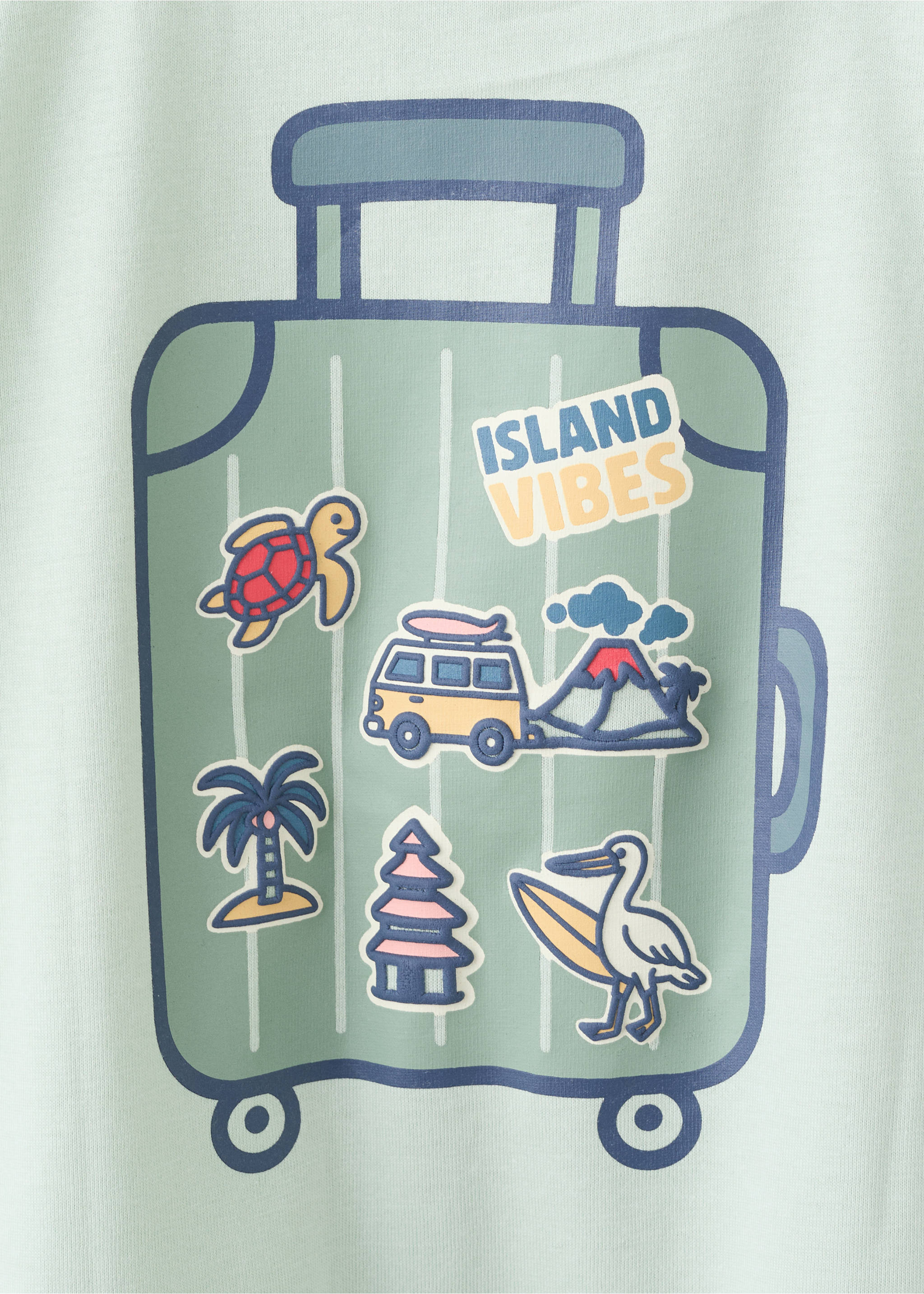 Tricou din bumbac imprimat - Detaliu al articolului 0, Verde-aqua. Ref: 27016344-00.