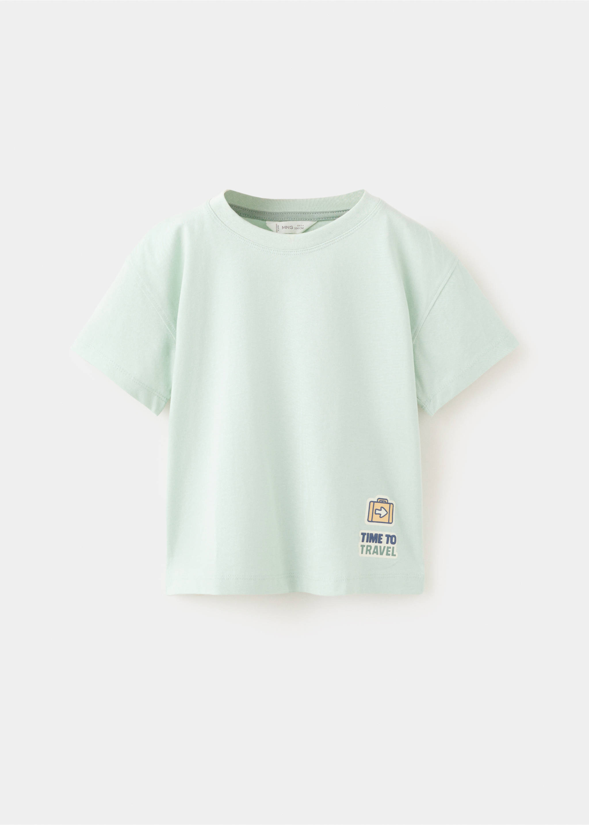 Printed cotton-blend t-shirt - Article without model, Aqua Green. Ref: 27016344-00.