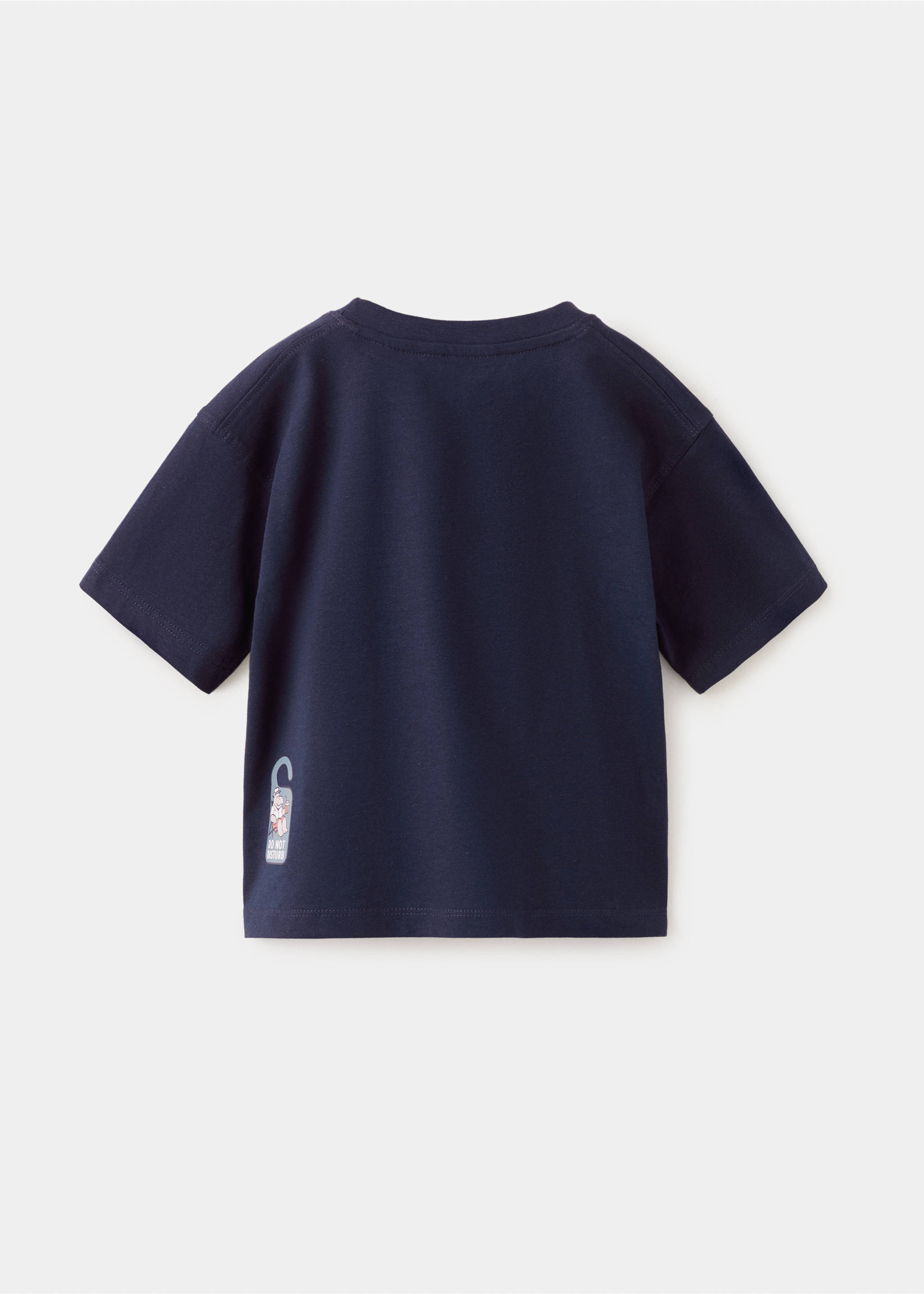 Printed cotton-blend t-shirt - Reverse of the article, Navy. Ref: 27016346-00.