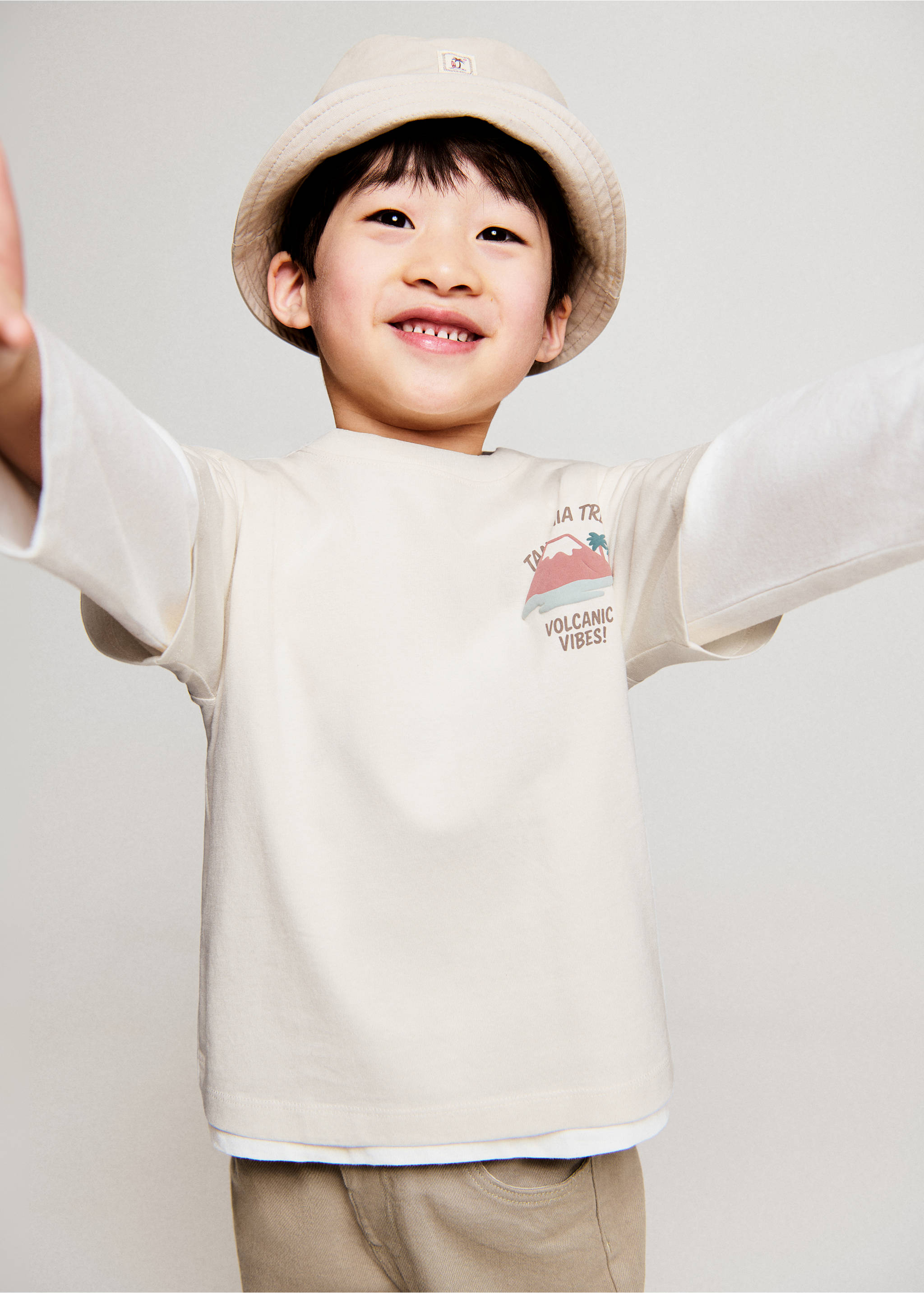 Bawełniany wzorzysty t-shirt - Szczegóły artykułu 2, Kremowy / écru. Ref: 27016348-00.