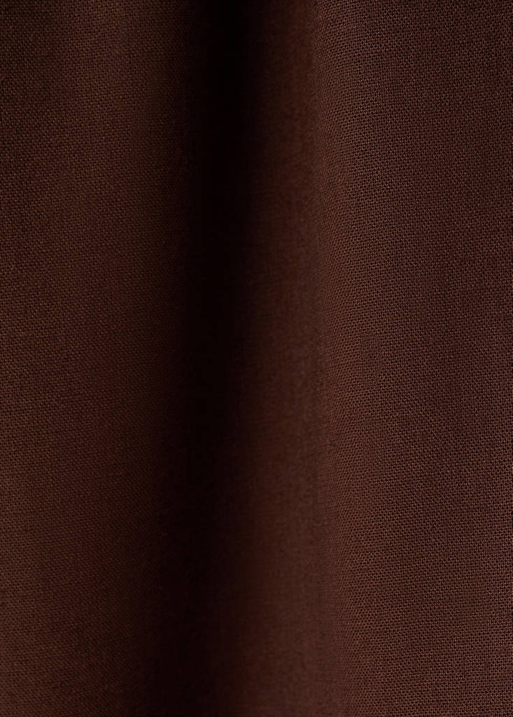 Straight linen-blend trousers — Brown
