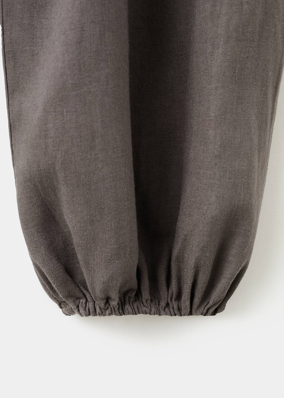 Linen-blend balloon trousers — Chocolate
