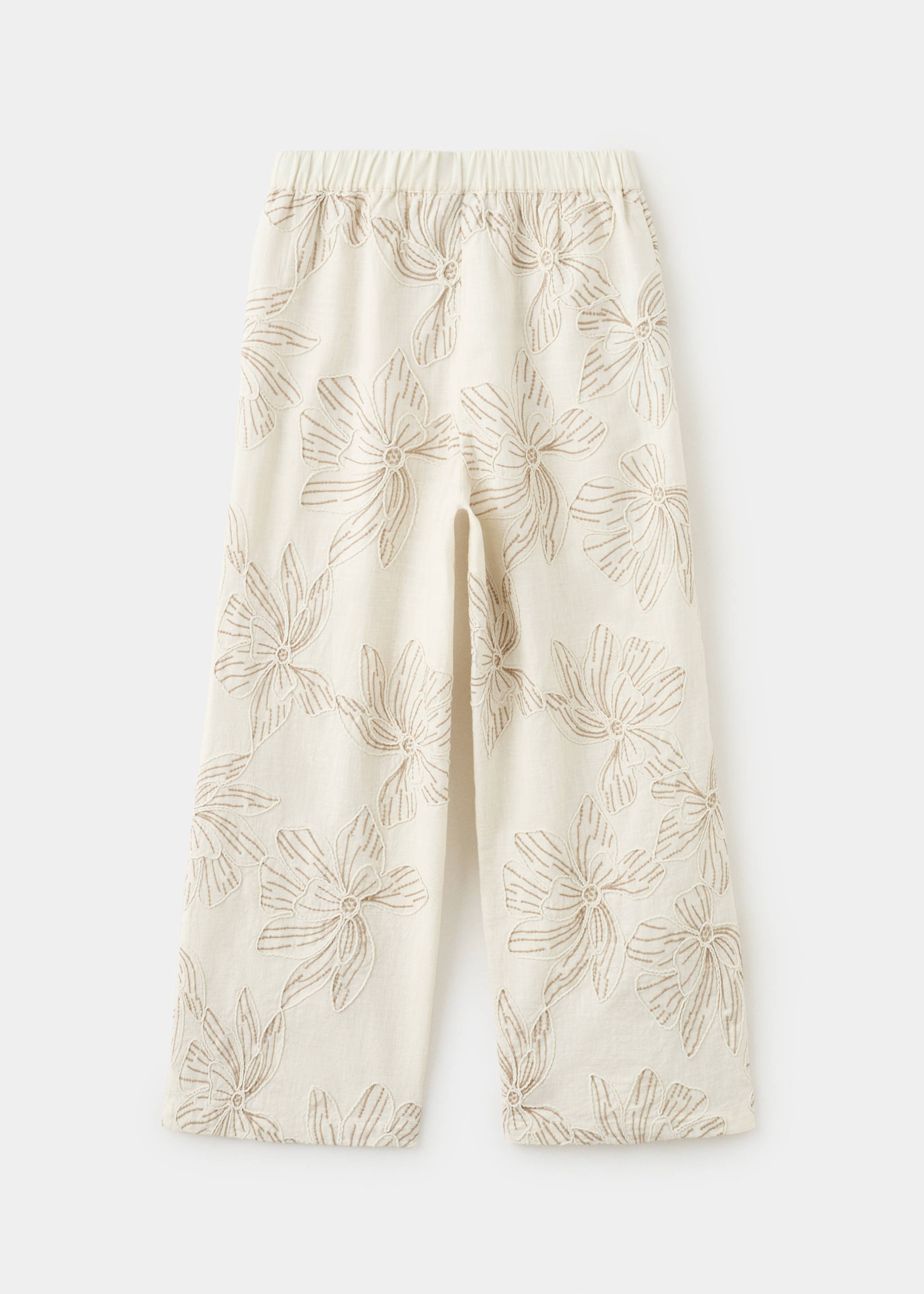 Embroidered floral cotton trousers - Reverse of the article