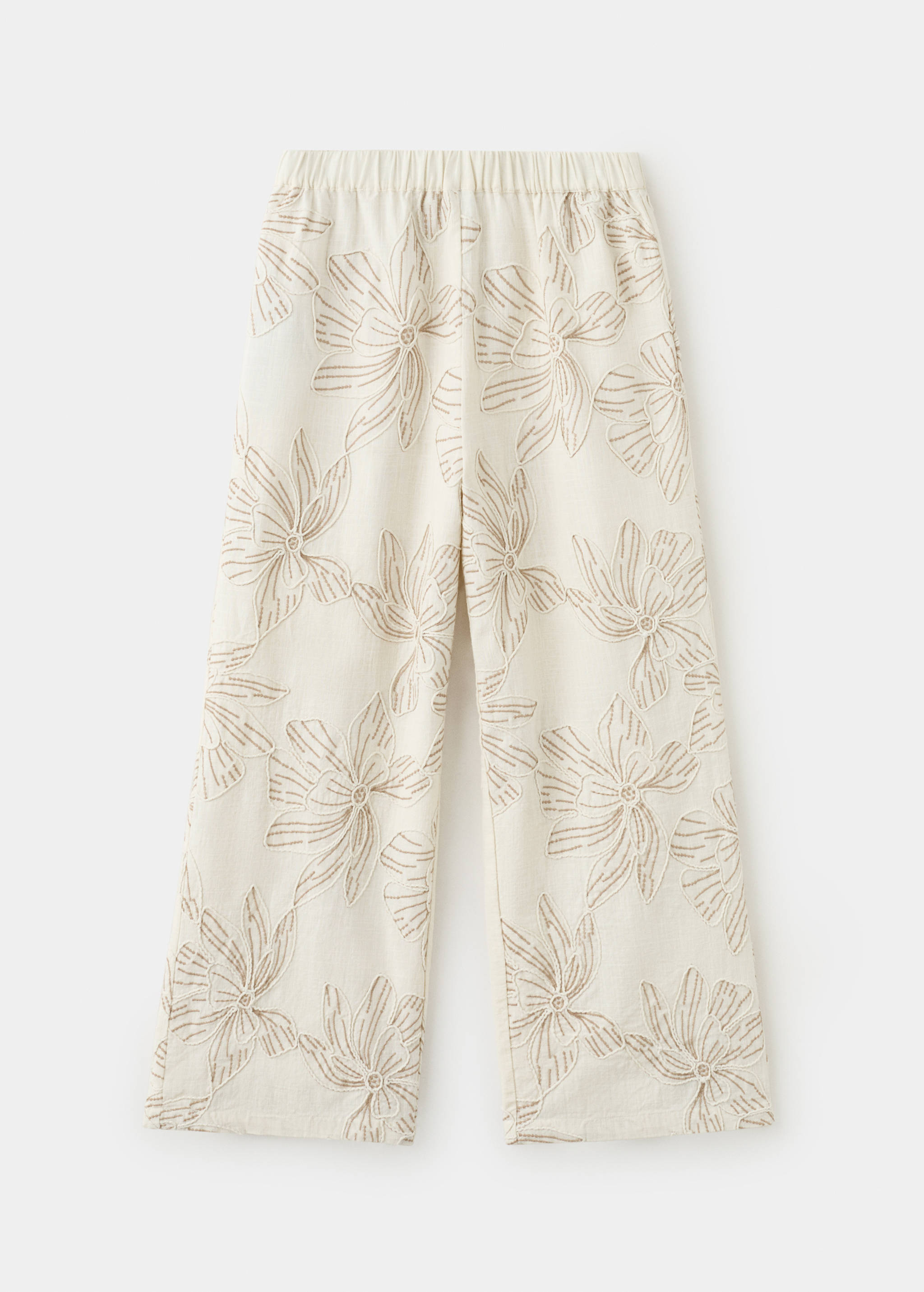 Embroidered floral cotton trousers - Article without model